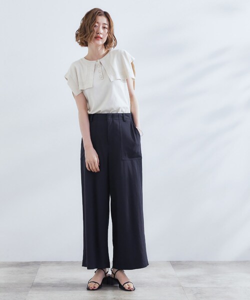 grove（グローブ）の「【接触冷感】見た目はきちんと、着心地はらくちん クロップドベイカーパンツ（その他パンツ・レディース・カーキ/ダークブラウン/ネイビー・01/02/03/04/05）」の13枚目の写真