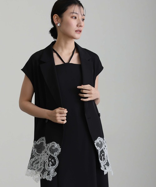 ミモレ丈&ノースリーブフォーマル2ピースセットキャミワンピース