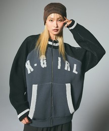 X-girl | STADIUM KNIT JACKET(ニット/セーター)