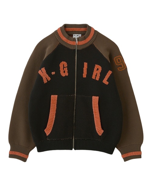 STADIUM KNIT JACKET（ニット/セーター）｜X-girl（エックスガール）の