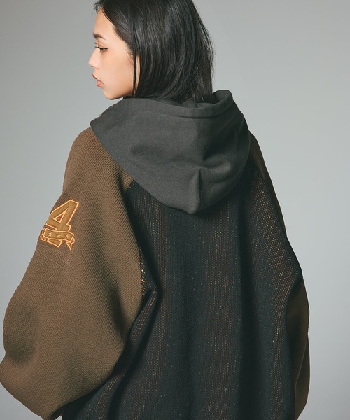 X-girl ニットジャケット STADIUM KNIT JACKET（ニット/セーター）｜X-girl（エックスガール）の