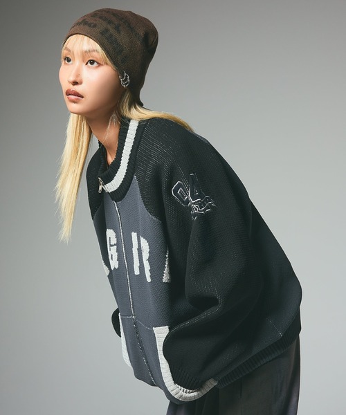 STADIUM KNIT JACKET（ニット/セーター）｜X-girl（エックスガール）の