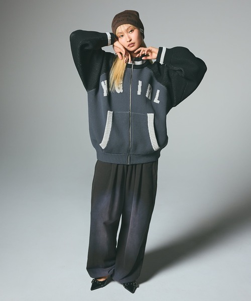 STADIUM KNIT JACKET（ニット/セーター）｜X-girl（エックスガール）の