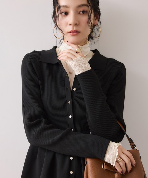 洗える】襟付きペプラムカーディガン（カーディガン/ボレロ）｜VIS