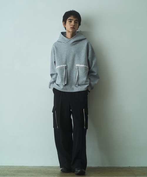 PHILTHEORY（フィルセオリー）の「Cross neck cargo Parka / クロスネックカーゴパーカー（パーカー・メンズ・グレー/ブラック・1/3/2）」の12枚目の写真