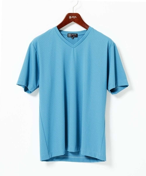 MK MICHEL KLEIN HOMME （エムケーミッシェルクランオム）の「【接触冷感】ブレードジャガードカットソー（Tシャツ/カットソー・メンズ・ホワイト/ライトグレー/ブルー・46/48/51）」の3枚目の写真