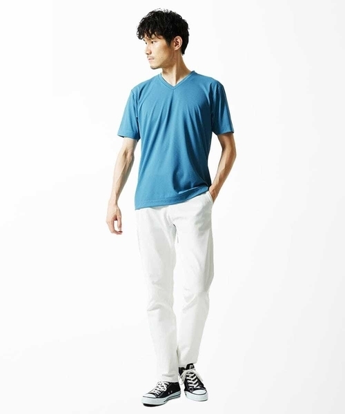 MK MICHEL KLEIN HOMME （エムケーミッシェルクランオム）の「【接触冷感】ブレードジャガードカットソー（Tシャツ/カットソー・メンズ・ホワイト/ライトグレー/ブルー・46/48/51）」の5枚目の写真