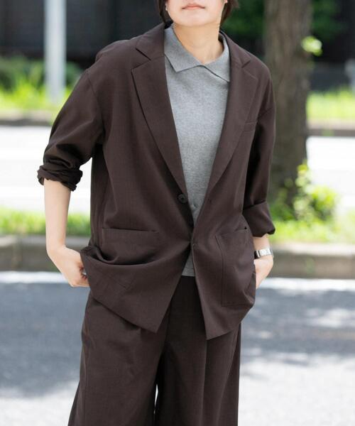 EKAL（エカル）の「『UR TECH』租毛ライクジャケット（その他アウター・レディース・チャコールグレー/ブラウン・ONE）」の3枚目の写真