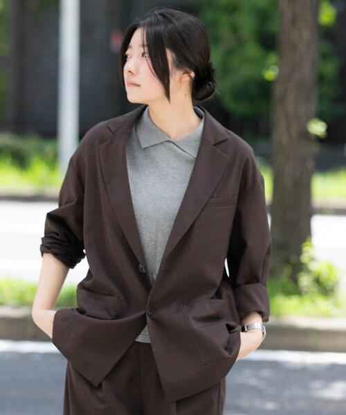 EKAL（エカル）の「『UR TECH』租毛ライクジャケット（その他アウター・レディース・チャコールグレー/ブラウン・ONE）」の4枚目の写真