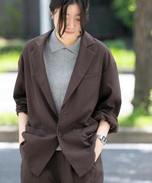 EKAL（エカル）の「『UR TECH』租毛ライクジャケット（その他アウター・レディース・チャコールグレー/ブラウン・ONE）」の5枚目の写真