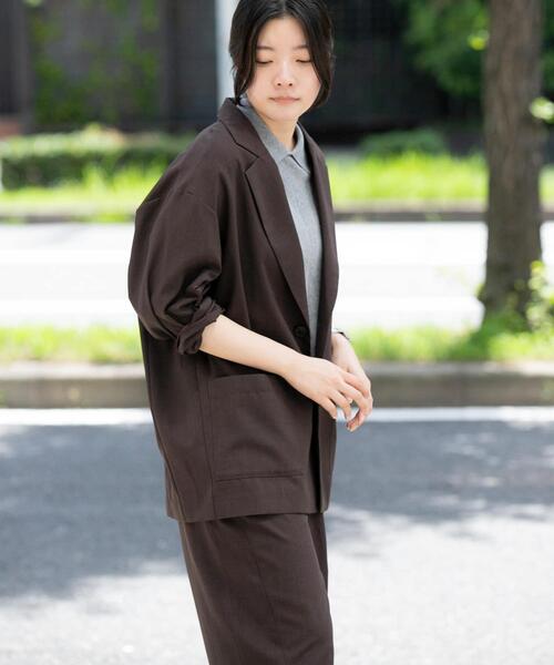 EKAL（エカル）の「『UR TECH』租毛ライクジャケット（その他アウター・レディース・チャコールグレー/ブラウン・ONE）」の6枚目の写真