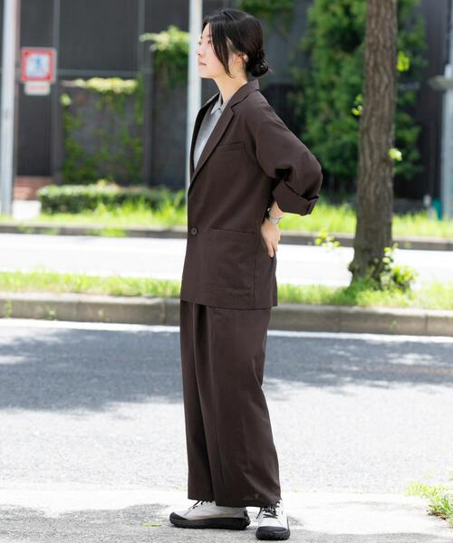 EKAL（エカル）の「『UR TECH』租毛ライクジャケット（その他アウター・レディース・チャコールグレー/ブラウン・ONE）」の9枚目の写真