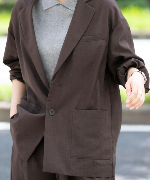 EKAL（エカル）の「『UR TECH』租毛ライクジャケット（その他アウター・レディース・チャコールグレー/ブラウン・ONE）」の10枚目の写真