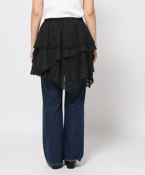 LOWRYS FARM(ローリーズファーム)の「レースティアードミニスカート 581827(スカート・レディース・ブラック/オフホワイト・FREE)」の7枚目の写真