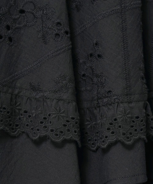 LOWRYS FARM(ローリーズファーム)の「レースティアードミニスカート 581827(スカート・レディース・ブラック/オフホワイト・FREE)」の12枚目の写真