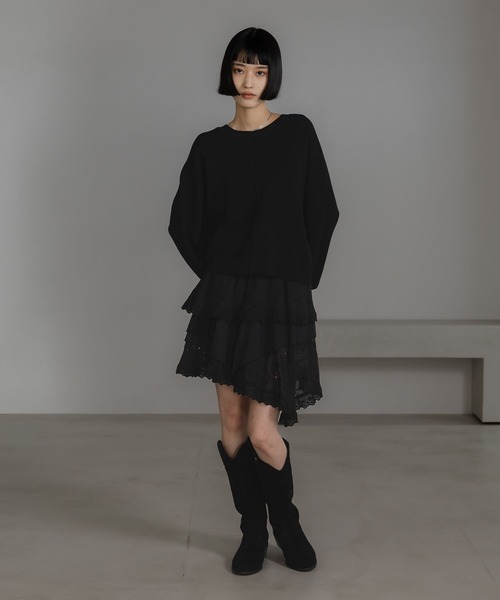 LOWRYS FARM(ローリーズファーム)の「レースティアードミニスカート 581827(スカート・レディース・ブラック/オフホワイト・FREE)」の18枚目の写真