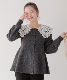 Fit more（フィットモア）の「バテンレース衿カーディガン（カーディガン/ボレロ）」