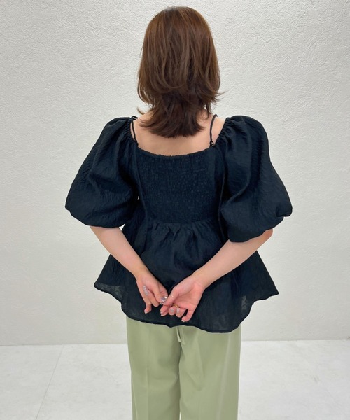 31 Sons de mode（トランテアン　ソン　ドゥ　モード）の「WEB限定 2025秋冬新作 2wayオフショルジャガードブラウス（シャツ/ブラウス・レディース・グレー/ブラック/アイボリー・ﾌﾘ-）」の22枚目の写真