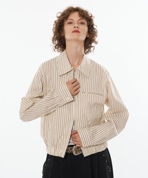 WISH FOR EVER(EBbVtH[Go[)SEERSUCKER DOUBLE ZIP SHORT JACKET / VATbJ[_uWbvV[gWPbg(u])