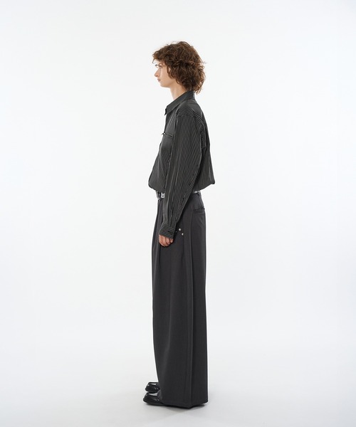 WISH FOR EVER（ウィッシュフォーエバー）の「SEERSUCKER DOUBLE ZIP SHORT JACKET / シアサッカーダブルジップショートジャケット（ブルゾン・メンズ・ブラック/ベージュ/チャコールグレー・MEDIUM/SMALL/LARGE）」の13枚目の写真