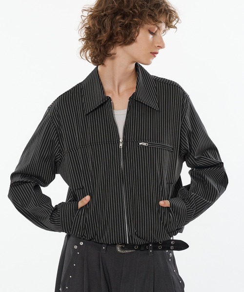 WISH FOR EVER（ウィッシュフォーエバー）の「SEERSUCKER DOUBLE ZIP SHORT JACKET / シアサッカーダブルジップショートジャケット（ブルゾン・メンズ・ブラック/ベージュ/チャコールグレー・MEDIUM/SMALL/LARGE）」の18枚目の写真