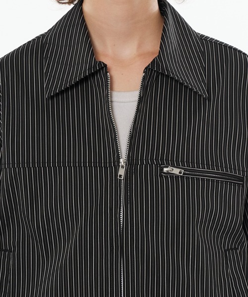 WISH FOR EVER（ウィッシュフォーエバー）の「SEERSUCKER DOUBLE ZIP SHORT JACKET / シアサッカーダブルジップショートジャケット（ブルゾン・メンズ・ブラック/ベージュ/チャコールグレー・MEDIUM/SMALL/LARGE）」の22枚目の写真