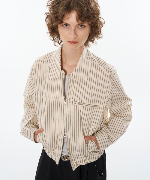 セール】SEERSUCKER DOUBLE ZIP SHORT JACKET / シアサッカーダブル