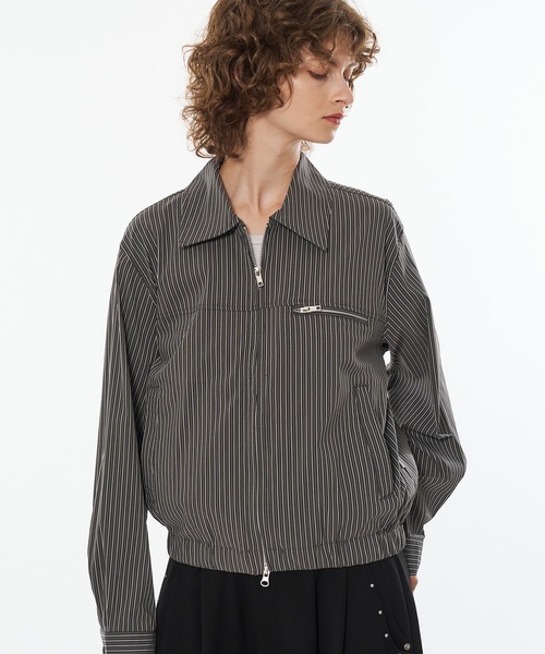 セール】SEERSUCKER DOUBLE ZIP SHORT JACKET / シアサッカーダブル