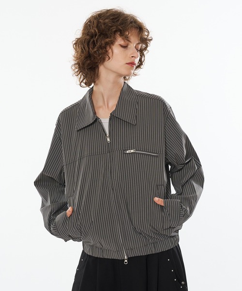 新品タグ付き　ユニ　ショートジャケット セール】SEERSUCKER DOUBLE ZIP SHORT JACKET / シアサッカーダブル