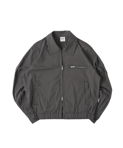 【新品未使用】YAECA ジップブルゾン　ストライプ　ショートアウター 新品未使用】YAECA ジップブルゾン ストライプ ショートアウター