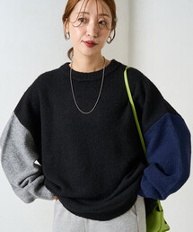限定展開 袖 クレイジー オーバー ニット プルオーバー