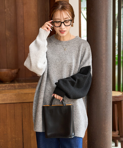FREAK'S STORE(フリークスストア)の「限定展開 袖 クレイジー オーバー ニット プルオーバー(ニット/セーター・レディース・チャコールグレー/ブラウン/ブラック/ネイビー/ベージュ/グレー・フリ-)」の22枚目の写真