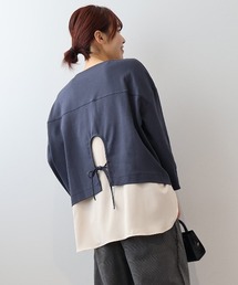 【WEB/一部店舗限定】【LL～6L 大きいサイズ】 レイヤード風バックシャンカットソー