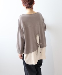 【WEB/一部店舗限定】【LL～6L 大きいサイズ】 レイヤード風バックシャンカットソー