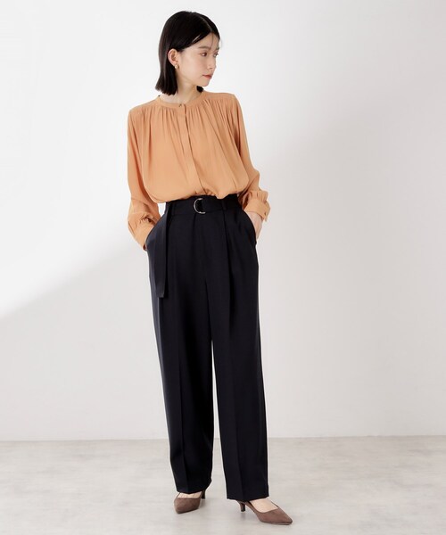 THE SHOP TK （ザ ショップ ティーケー ）の「ヴィンテージサテンギャザーシャツ（シャツ/ブラウス・レディース・オレンジ/スミクロ/アイボリー・13/12）」の17枚目の写真