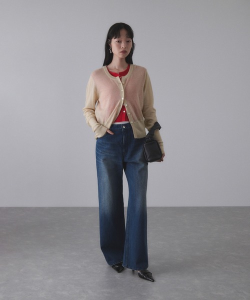 ADAM ET ROPE'（アダムエロペ）の「モヘアミックスセットニットカーディガン（カーディガン/ボレロ・レディース・ダークブラウン/ベージュ/グレー・FREE）」の7枚目の写真