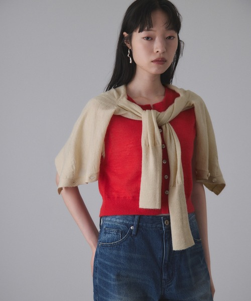 ADAM ET ROPE'（アダムエロペ）の「モヘアミックスセットニットカーディガン（カーディガン/ボレロ・レディース・ダークブラウン/ベージュ/グレー・FREE）」の11枚目の写真