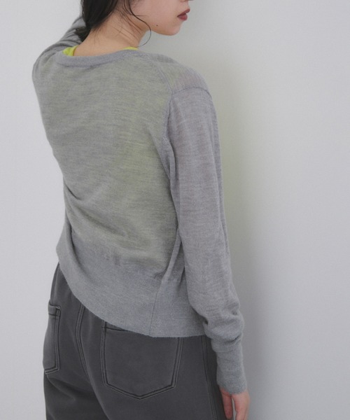 ADAM ET ROPE'（アダムエロペ）の「モヘアミックスセットニットカーディガン（カーディガン/ボレロ・レディース・ダークブラウン/ベージュ/グレー・FREE）」の13枚目の写真