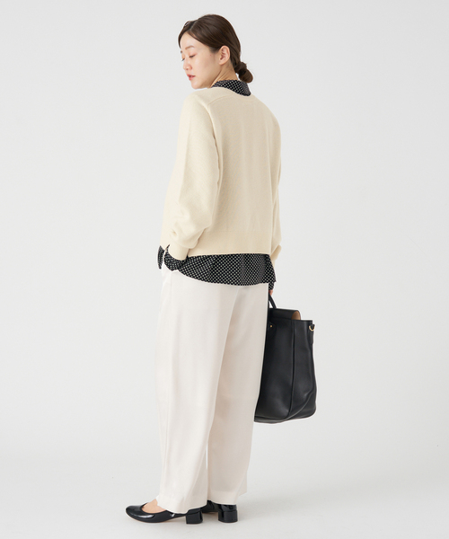 IENA（イエナ）の「SUPER180クルーネックプルオーバー（ニット/セーター・レディース・ブラウン/チャコールグレー/ネイビー/アイボリー/ピンク・FREE）」の7枚目の写真