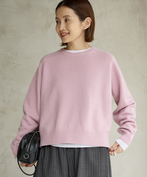 IENA（イエナ）の「SUPER180クルーネックプルオーバー（ニット/セーター・レディース・ブラウン/チャコールグレー/ネイビー/アイボリー/ピンク・FREE）」の21枚目の写真