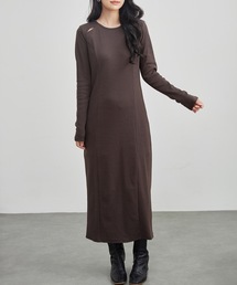 カットアウト バック スリット マキシ丈 ワンピース