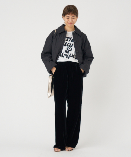 IENA(イエナ)の「スカラップドベルベットパンツ(その他パンツ・レディース・ブラック・38/36)」の3枚目の写真