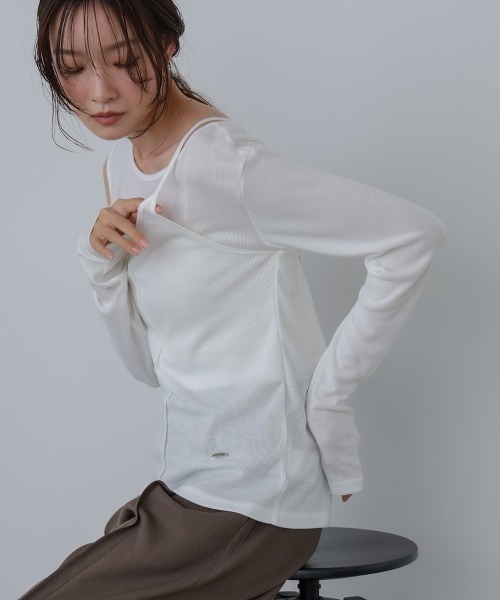 Bab(バブ)の「アシメレイヤードカットソー(Tシャツ/カットソー・レディース・アイボリー/ブラック/ブラウン/グレー・FREE)」の10枚目の写真