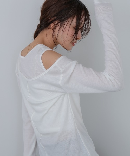 Bab(バブ)の「アシメレイヤードカットソー(Tシャツ/カットソー・レディース・アイボリー/ブラック/ブラウン/グレー・FREE)」の11枚目の写真