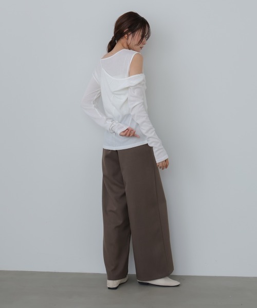 Bab(バブ)の「アシメレイヤードカットソー(Tシャツ/カットソー・レディース・アイボリー/ブラック/ブラウン/グレー・FREE)」の12枚目の写真