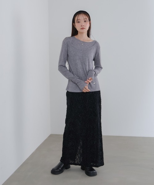 Bab(バブ)の「アシメレイヤードカットソー(Tシャツ/カットソー・レディース・アイボリー/ブラック/ブラウン/グレー・FREE)」の20枚目の写真