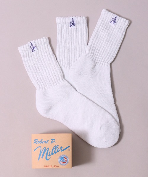MILLER（ミラー）の「(LF)【Miller】【3足セット】ピスネーム付き クルーソックス（ソックス/靴下・メンズ・その他/ブラック/オフホワイト/杢グレー・23-25cm/25-27CM）」の14枚目の写真