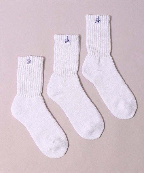 MILLER（ミラー）の「(LF)【Miller】【3足セット】ピスネーム付き クルーソックス（ソックス/靴下・メンズ・その他/ブラック/オフホワイト/杢グレー・23-25cm/25-27CM）」の12枚目の写真