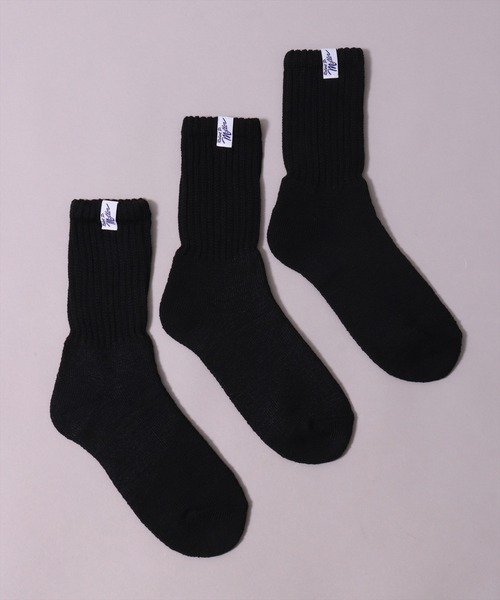 MILLER（ミラー）の「(LF)【Miller】【3足セット】ピスネーム付き クルーソックス（ソックス/靴下・メンズ・その他/ブラック/オフホワイト/杢グレー・23-25cm/25-27CM）」の8枚目の写真
