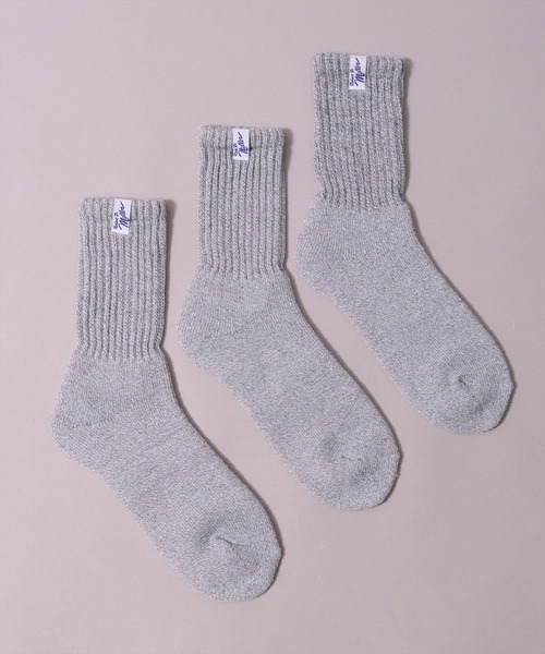 MILLER（ミラー）の「(LF)【Miller】【3足セット】ピスネーム付き クルーソックス（ソックス/靴下・メンズ・その他/ブラック/オフホワイト/杢グレー・23-25cm/25-27CM）」の11枚目の写真